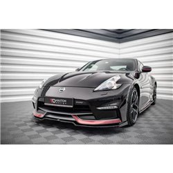 Maxton - Lame Du Pare-Chocs Avant V.3 Nissan 370Z Nismo Facelift Noir Brillant