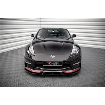 Maxton - Lame Du Pare-Chocs Avant V.2 Nissan 370Z Nismo Facelift Noir Brillant