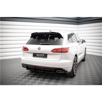 Maxton - Street Pro Central Diffuseur Arriere Volkswagen Touareg R-Line Mk3 Noir-Rouge