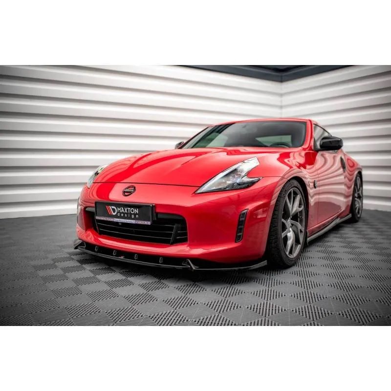 Maxton - Lame Du Pare-Chocs Avant V.3 Nissan 370Z Facelift Noir Brillant