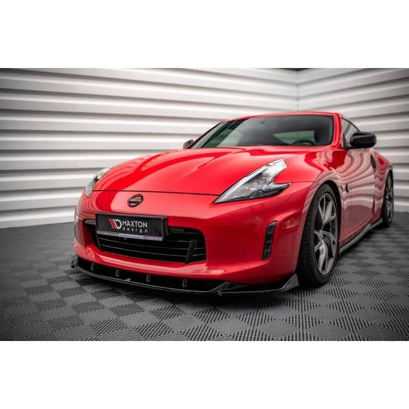 Maxton - Lame Du Pare-Chocs Avant V.2 Nissan 370Z Facelift Noir Brillant