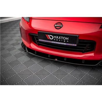 Maxton - Lame Du Pare-Chocs Avant V.2 Nissan 370Z Facelift Noir Brillant