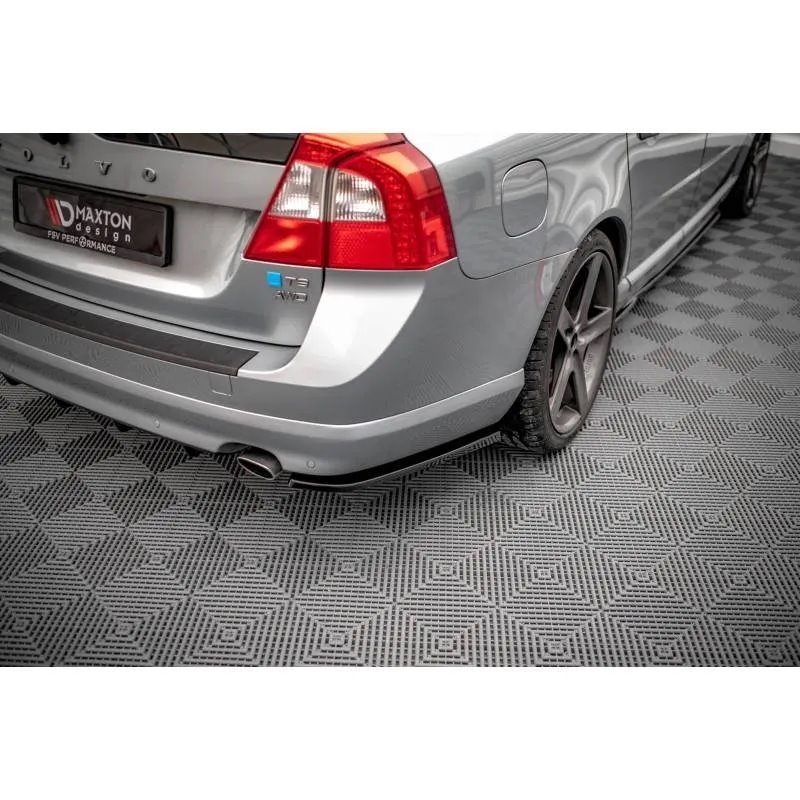 Maxton - Lames De Pare-Chocs Arrière Latérales Volvo V70 Mk3 Noir Brillant