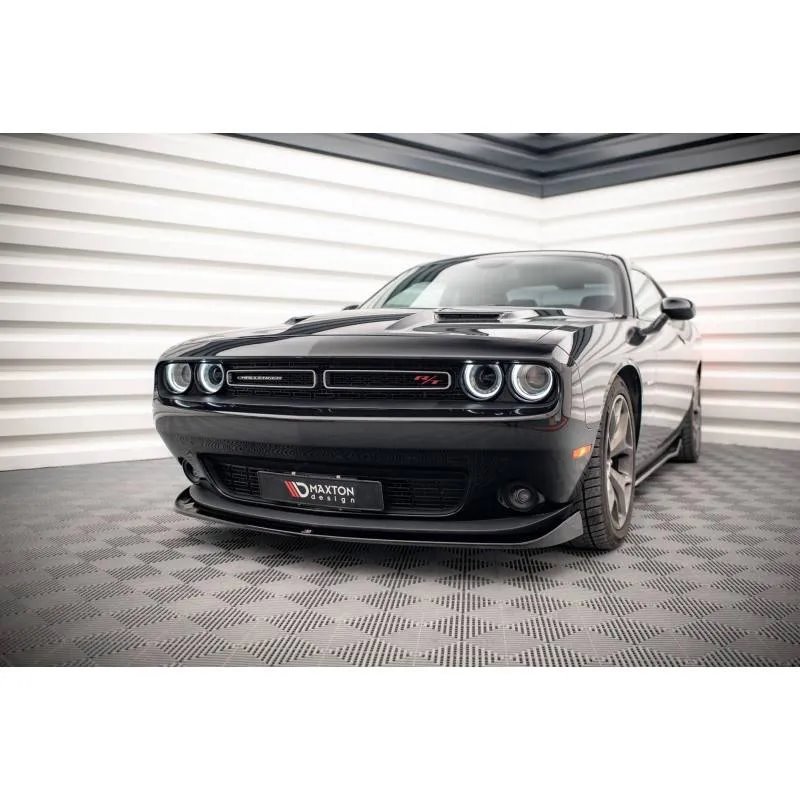 Maxton - Lame Du Pare-Chocs Avant Dodge Challenger RT Mk3 Facelift Noir Brillant