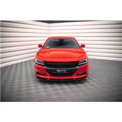 Maxton - Lame Du Pare-Chocs Avant V.1 Dodge Charger RT Mk7 Facelift Noir Brillant