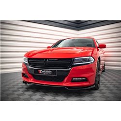 Maxton - Lame Du Pare-Chocs Avant V.2 Dodge Charger RT Mk7 Facelift Noir Brillant