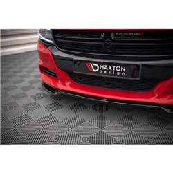 Maxton - Lame Du Pare-Chocs Avant V.2 Dodge Charger RT Mk7 Facelift Noir Brillant