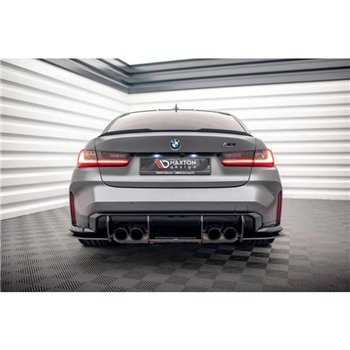 Maxton - Street Pro Central Diffuseur Arriere BMW M3 Sedan / Touring G80 / G81 Noir-Rouge