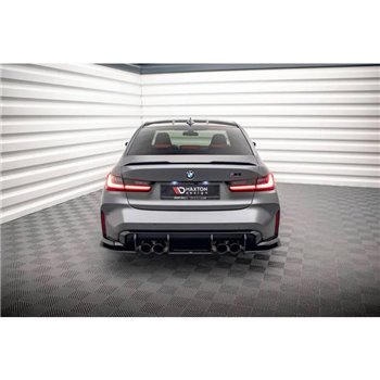 Maxton - Street Pro Central Diffuseur Arriere BMW M3 Sedan / Touring G80 / G81 Noir-Rouge
