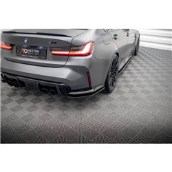 Maxton - Lames De Pare-Chocs Arrière Latérales V.1 BMW M3 Sedan / Touring G80 / G81 Noir Brillant