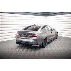 Maxton - Lames De Pare-Chocs Arrière Latérales V.1 BMW M3 Sedan / Touring G80 / G81 Noir Brillant