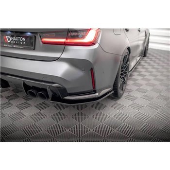 Maxton - Lames De Pare-Chocs Arrière Latérales V.2 BMW M3 Sedan / Touring G80 / G81 Noir Brillant