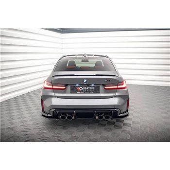 Maxton - Lames De Pare-Chocs Arrière Latérales V.2 BMW M3 Sedan / Touring G80 / G81 Noir Brillant