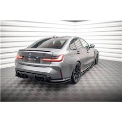 Maxton - Lames De Pare-Chocs Arrière Latérales V.2 BMW M3 Sedan / Touring G80 / G81 Noir Brillant