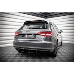 Maxton - Street Pro Central Diffuseur Arriere Audi A3 Sportback 8V Noir-Rouge