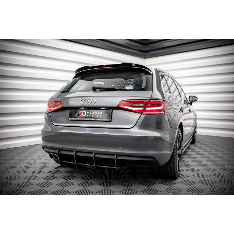 Maxton - Street Pro Central Diffuseur Arriere Audi A3 Sportback 8V Noir-Rouge