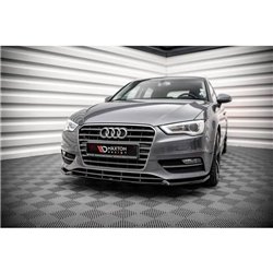Maxton - Lame Du Pare-Chocs Avant Audi A3 Sportback 8V Noir Brillant