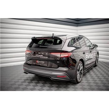 Maxton - Arriere Splitter (avec une barre verticale) Skoda Enyaq iV Noir Brillant