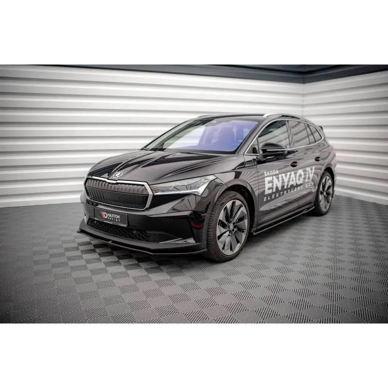Maxton - Lame Du Pare-Chocs Avant V.1 Skoda Enyaq iV Noir Brillant