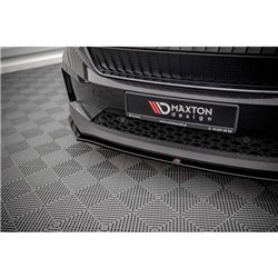Maxton - Lame Du Pare-Chocs Avant V.1 Skoda Enyaq iV Noir Brillant