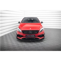 Maxton - Lame Du Pare-Chocs Avant V.2 Mercedes-Benz A45 Aero W176 Facelift Noir Brillant