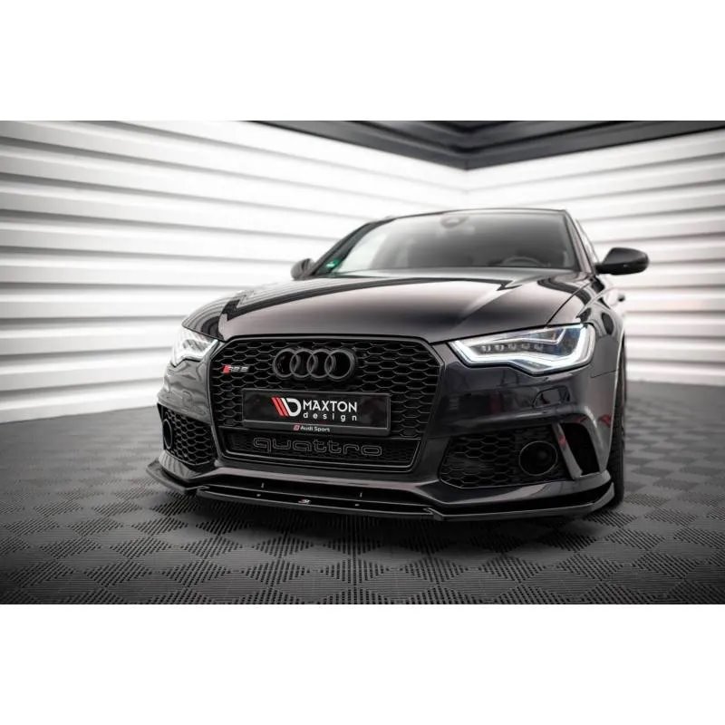 Maxton - Lame Du Pare-Chocs Avant Audi A6 RS6 Look C7 Noir Brillant