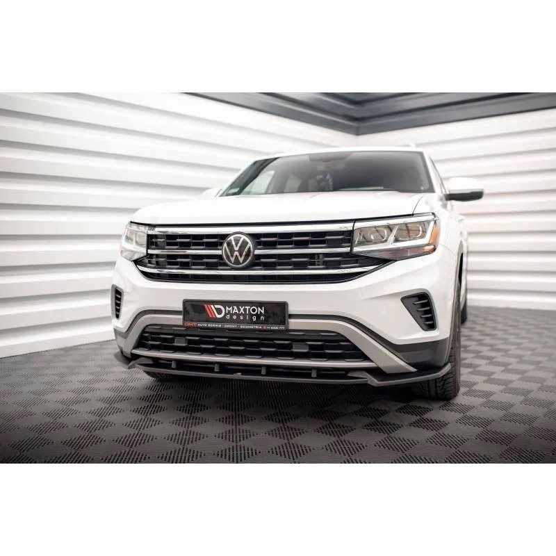 Maxton - Lame Du Pare-Chocs Avant V.1 Volkswagen Atlas Cross Sport Noir Brillant
