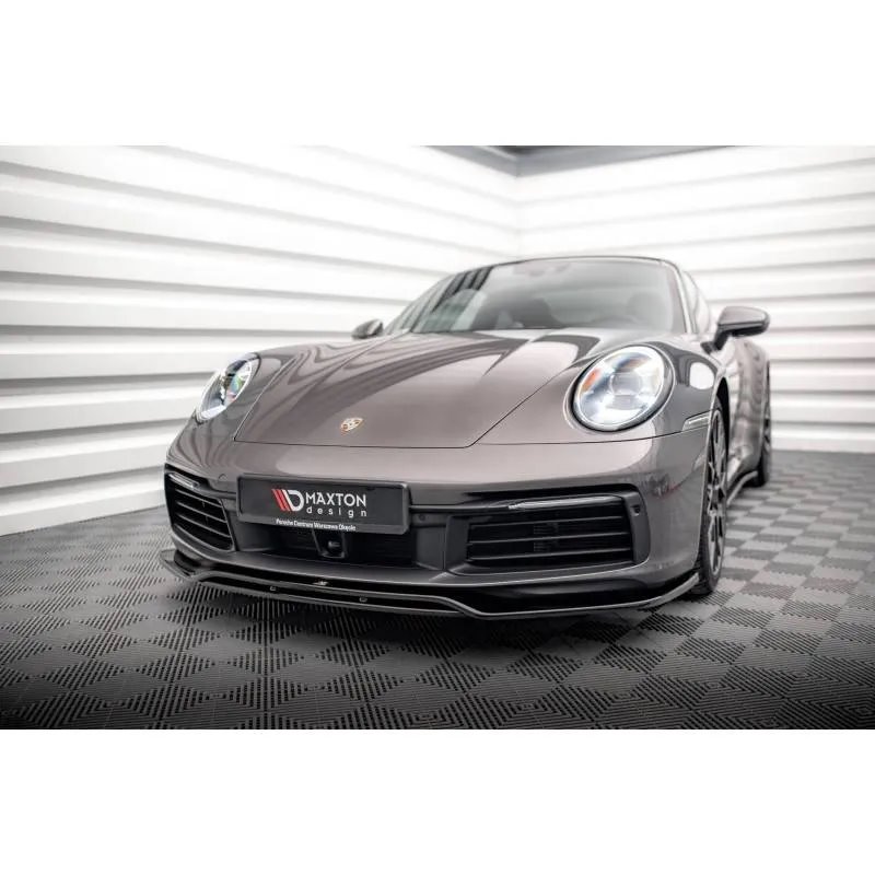 Maxton - Lame Du Pare-Chocs Avant Porsche 911 Carrera 4S 992 Noir Brillant
