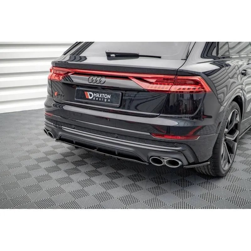 Maxton - Arriere Splitter (avec une barre verticale) Audi SQ8 Mk1 Noir Brillant
