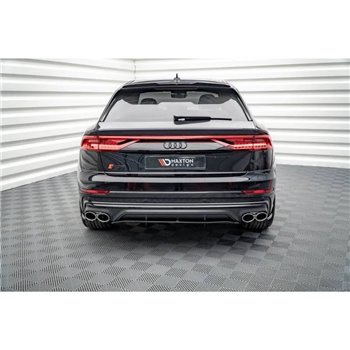 Maxton - Arriere Lame (avec une barre verticale) Audi SQ8 Mk1 Noir Brillant