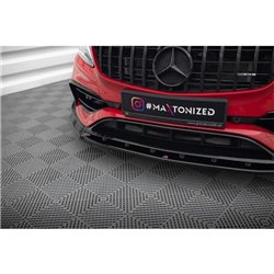 Maxton - Lame Du Pare-Chocs Avant V.1 Mercedes-Benz A45 Aero W176 Facelift Noir Brillant