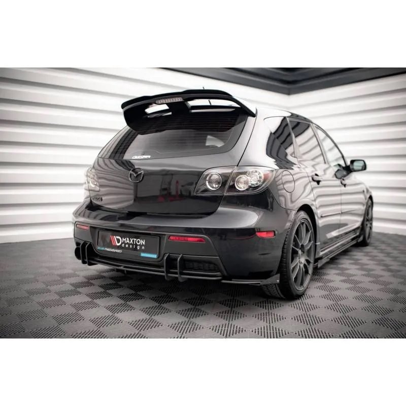 Maxton - Street Pro Central Diffuseur Arriere Mazda 3 MPS Mk1 Version américaine Rouge