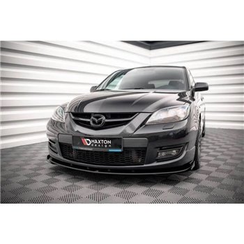 Maxton - Street Pro Lame Du Pare-Chocs Avant V.1 Mazda 3 MPS Mk1 Noir-Rouge + Rabats Brillant