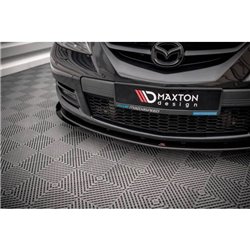 Maxton - Street Pro Lame Du Pare-Chocs Avant V.1 Mazda 3 MPS Mk1 Noir-Rouge + Rabats Brillant