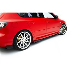 Maxton - Street Pro Rajouts Des Bas De Caisse Mazda 3 MPS Mk1 Noir-Rouge + Rabats Brillant