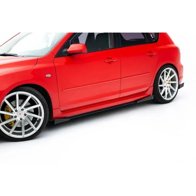 Maxton - Street Pro Rajouts Des Bas De Caisse Mazda 3 MPS Mk1 Noir + Rabats Brillant