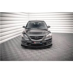 Maxton - Street Pro Lame Du Pare-Chocs Avant V.1 Mazda 3 MPS Mk1 Noir + Rabats Brillant 