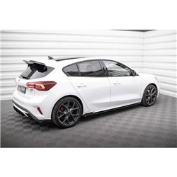 Maxton - Street Pro Rajouts Des Bas De Caisse Ford Focus ST / ST-Line Mk4 Noir-Rouge + Rabats Brillant