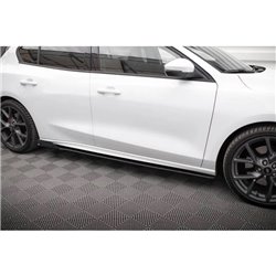 Maxton - Street Pro Rajouts Des Bas De Caisse Ford Focus ST / ST-Line Mk4 Noir-Rouge + Rabats Brillant