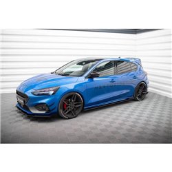Maxton - Street Pro Rajouts Des Bas De Caisse Ford Focus ST / ST-Line Mk4 Noir-Rouge + Rabats Brillant