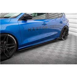 Maxton - Street Pro Rajouts Des Bas De Caisse Ford Focus ST / ST-Line Mk4 Noir-Rouge + Rabats Brillant