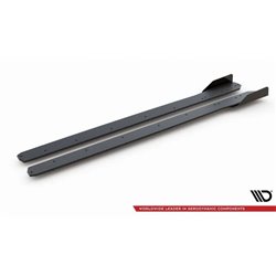 Maxton - Street Pro Rajouts Des Bas De Caisse Ford Focus ST / ST-Line Mk4 Noir-Rouge + Rabats Brillant
