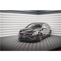 Maxton - Lame Du Pare-Chocs Avant V.2 Volvo S60 R-Design Mk2 Facelift Noir Brillant