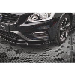 Maxton - Lame Du Pare-Chocs Avant V.1 Volvo S60 R-Design Mk2 Facelift Noir Brillant