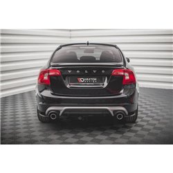Maxton - Lames De Pare-Chocs Arrière Latérales Volvo S60 R-Design Mk2 Facelift Noir Brillant
