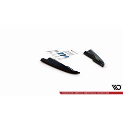 Maxton - Lames De Pare-Chocs Arrière Latérales Volvo S60 R-Design Mk2 Facelift Noir Brillant