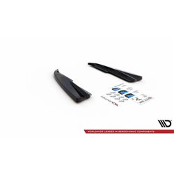 Maxton - Lames De Pare-Chocs Arrière Latérales Volvo S60 R-Design Mk2 Facelift Noir Brillant