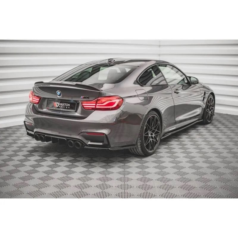 Maxton - Lames De Pare-Chocs Arrière Latérales V.3 BMW M4 F82 Noir Brillant
