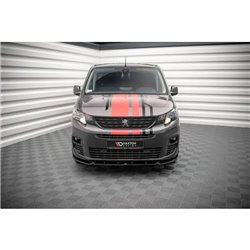 Maxton - Lame Du Pare-Chocs Avant Peugeot Partner Mk3 Noir Brillant