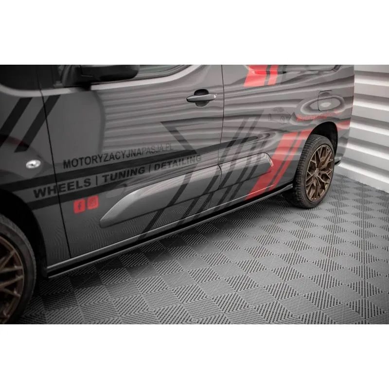 Maxton - Rajouts Des Bas De Caisse Peugeot Partner Maxi Mk3 Noir Brillant